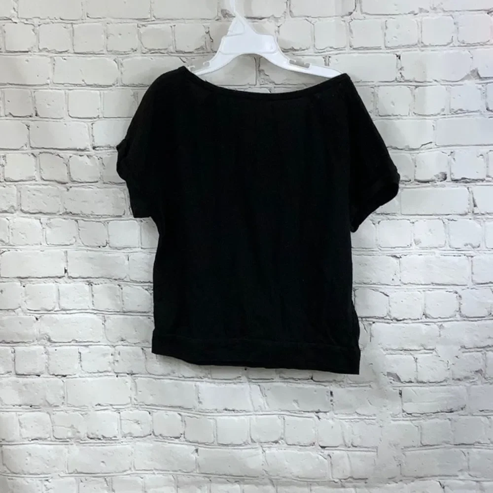 Justice Girls 8 Black Today is Awesome Neon Rainbow Smiley Tee Sequin Tshirt Top